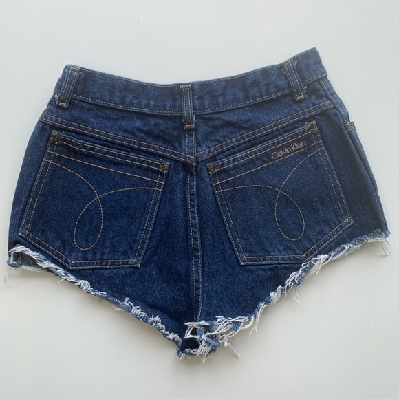 Calvin Klein Pants - Calvin Klein Vintage Western Pocket Cut Off Bootie Denim Jean Shorts Size Jr. 8